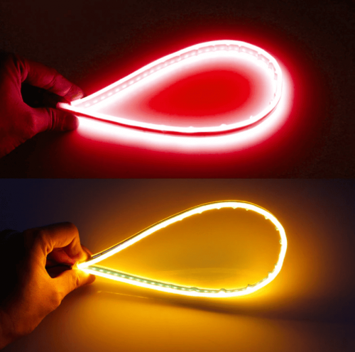 Pack 2 Bandes Flexibles LED 30cm LTI - Rouge Stop + Cligno dynamique