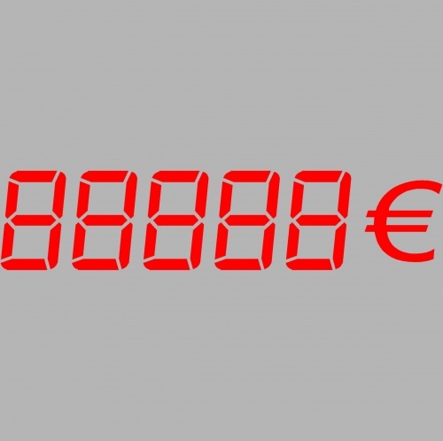 Vinyl adhesif lettrage chiffre / prix ROUGE 60x14cm