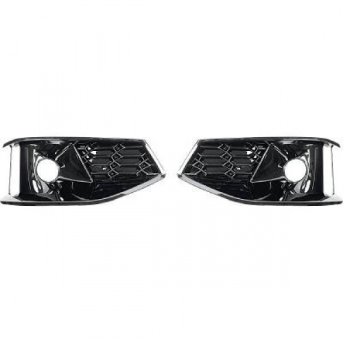 Grilles antibrouillard / ACC Audi A4 B9 20-24 - Noir Alu brillant - look RS