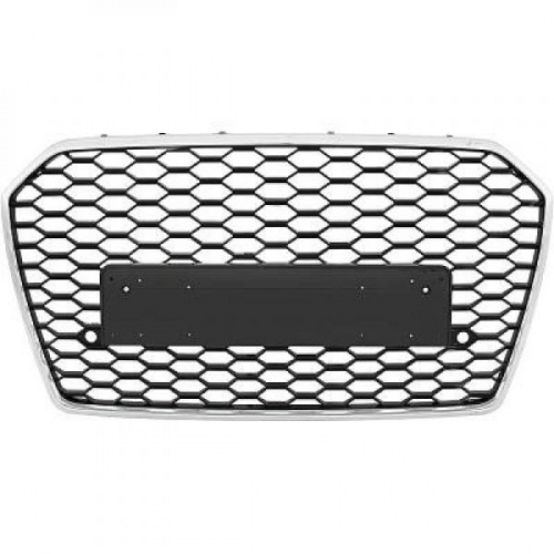Grille calandre Audi A6 C7 14-18 - Noir Chrome - look RS6