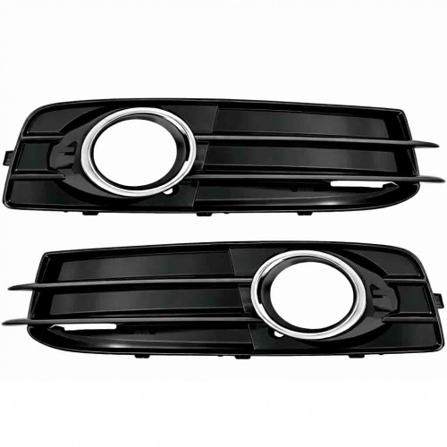 Grilles antibrouillard Audi A3 8P sline facelift 10-12 - Noir brillant