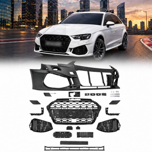Pare choc avant AUDI A3 8V sportback facelift 16-19 - Look RS3 - Noir - ACC - PDC