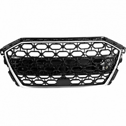Grille calandre Audi A3 8Y 19-24 - Nid d'abeille RS3 - Chrome Noir laqué