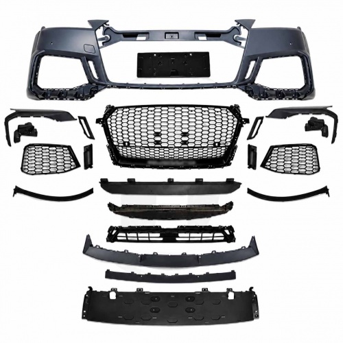 Pare choc avant look RS noir brillant avec PDC pour Audi TT / TTS 14-17