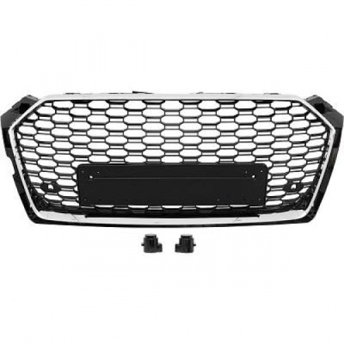 Grille calandre Audi A5 F5 16-18 - look RS5 - Noir Chrome - PDC