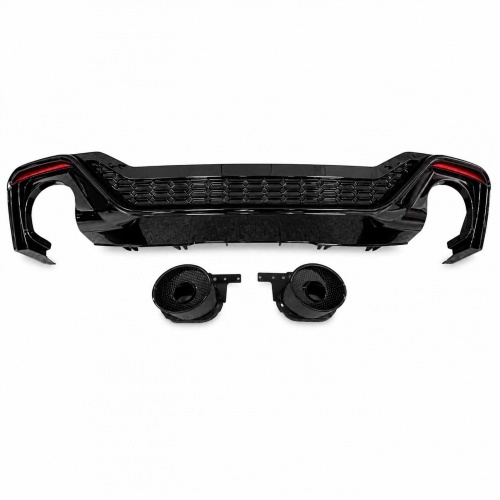 Diffuseur arrière noir brillant avec sorties noires pour Audi A5 Coupé / Cabriolet 19-24