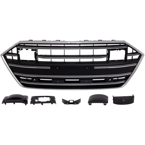 Calandre avant look S7 noir mat / chrome avec PDC et ACC pour Audi A7 18-24