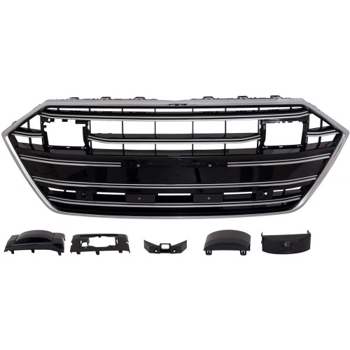 Calandre avant look S7 noir brillant / chrome avec PDC et ACC pour Audi A7 18-24
