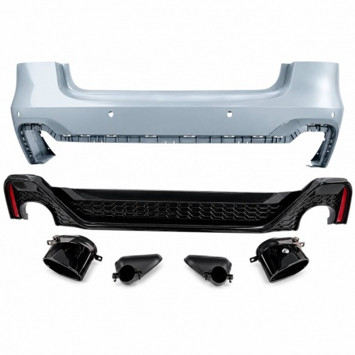 Pare choc arrière look RS7 noir brillant avec PDC pour Audi A7 18-24