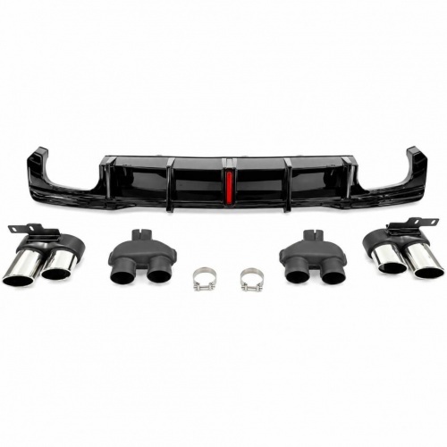 Diffuseur arrière look RS7 noir brillant / chrome pour Audi A7 S-Line / S7 / RS7 18-24
