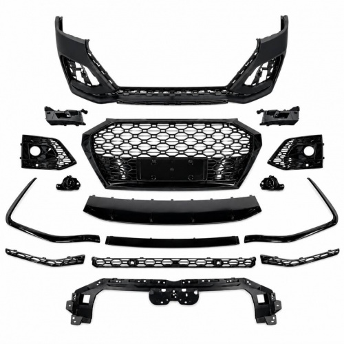 Pare choc avant look RSQ5 noir brillant avec PDC et lave-phares pour Audi Q5 II FY 20-25