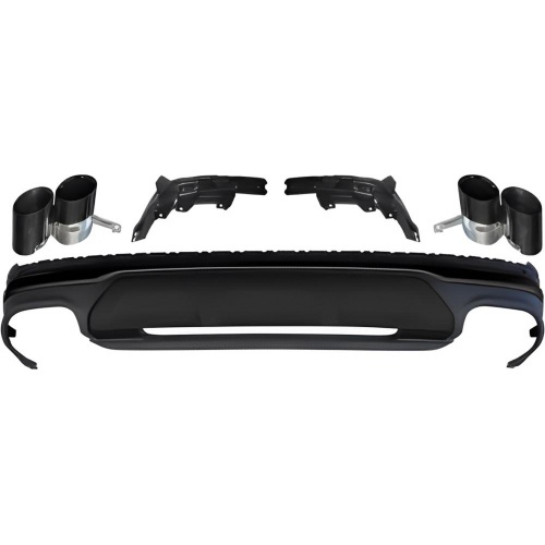 Diffuseur arrière look RSQ7 noir avec doubles sorties pour Audi Q7 S-Line 20-23