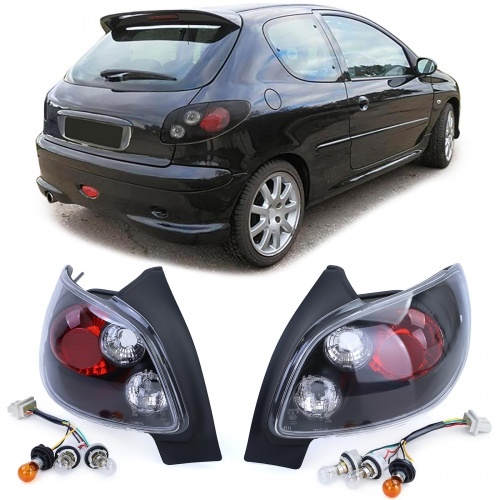 2 Feux arriere Peugeot 206 - Noir
