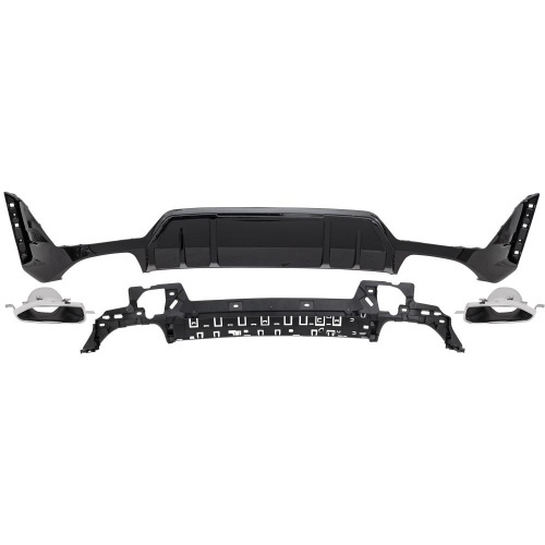 Diffuseur arrière look M-Performance 2 Blade noir brillant / argent pour BMW Série 3 G20 / G21 22-26