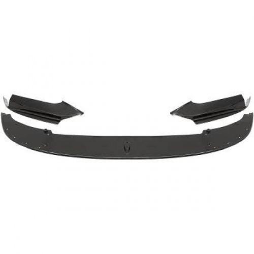 Spoiler lame pare choc - BMW Serie 5 F10 F11 10-17 - look mperf 1 piece - noir brillant