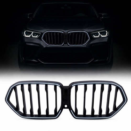 Calandre avant look Performance noir brillant à LED avec caméra pour BMW X6 G06 19-23