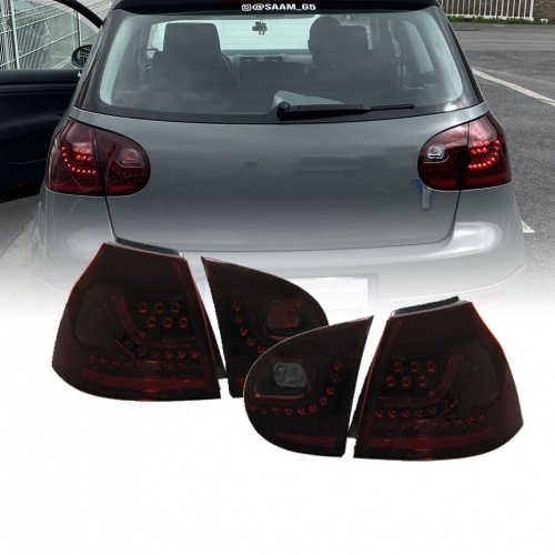 2 Feux arriere VW Golf 5 03-08 LED LTI look G6 - Rouge Cerise