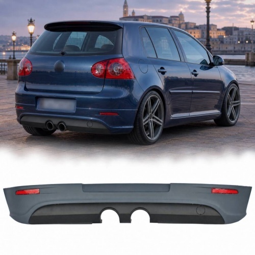 Pare choc arriere VW Golf 5 (V) look R32 - double sortie centrale protec