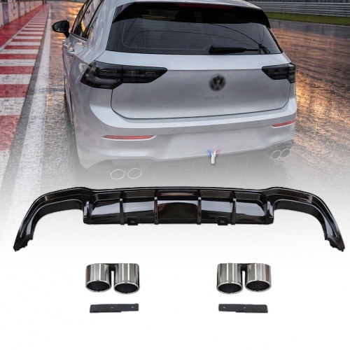 Diffuseur VW GOLF 8 look R - 20-24 - noir brillant
