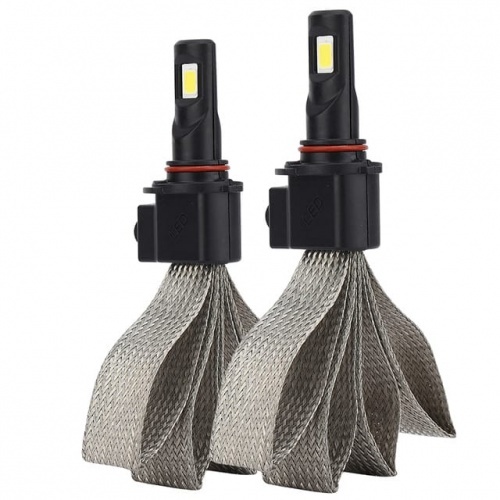2 Ampoules LED phares HB3 9005 8000lm 72W Canbus tresse - Blanc