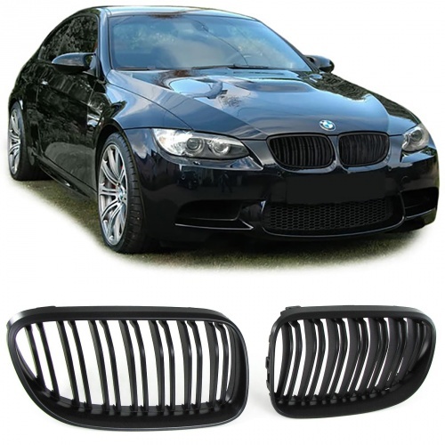Grilles calandre BMW Serie 3 E92 E93 LCI 10-13- look M3  - Noir Mat