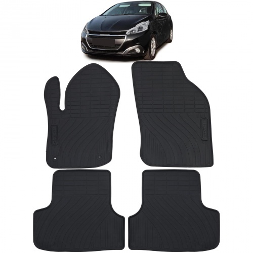 Lot de 4 tapis de sol caoutchouc pour Peugeot 208 12-19