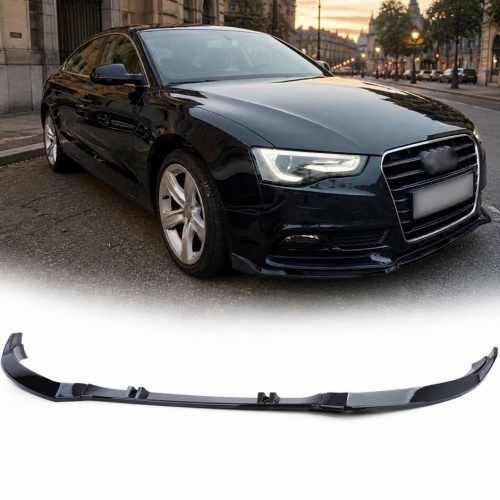 Spoiler lame avant - AUDI A5 8T facelift - look sport noir brillant - 11-17