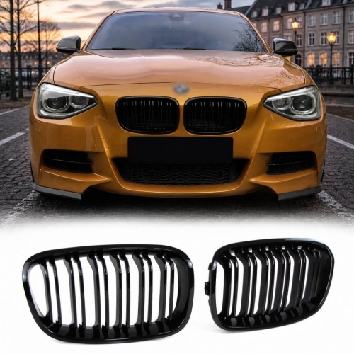 Grilles calandre BMW Serie 1 F20 F21 11-15 look M - Noir Brillant
