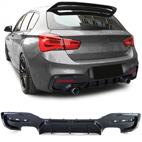 Diffuseur arriere BMW serie 1 F20 F21 phase 2 LCI double sortie - brillant