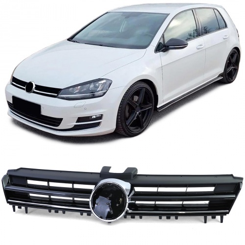 Grille calandre VW Golf 7 (VII) - look R - Noir chrome