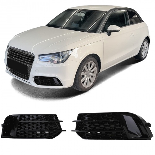 Grilles antibrouillard Audi A1 8X 2010 -2015 - look RS1 noir brillant