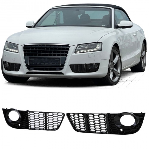 Grilles antibrouillard Audi A5 8T 07-11 - Noir brillant - look RS