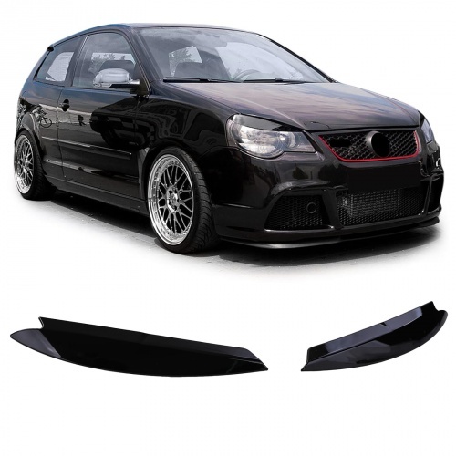 2 Paupieres de phares VW Polo 9N3 05-09 - noir brillant