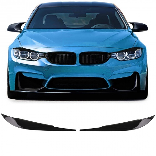 2 Paupieres de phares BMW Serie 4 F32 F33 F36 - noir brillant