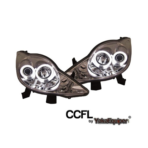 2 Phares avant Peugeot 107 Angel Eyes CCFL 05+ - Chrome