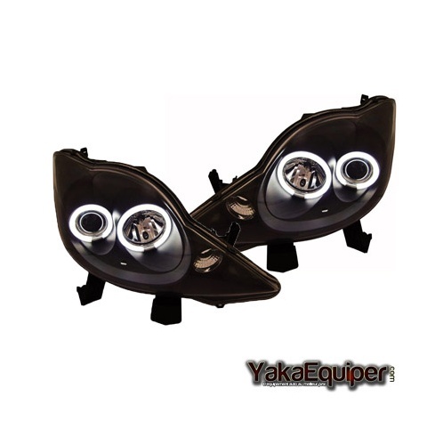 2 Phares avant Peugeot 107 Angel Eyes CCFL 05+ - Noir