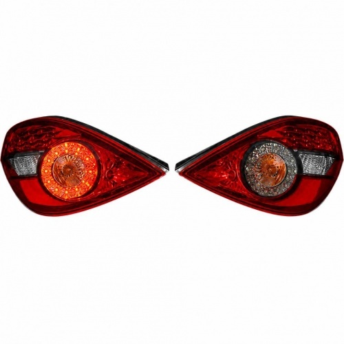2 Feux arriere LED Halogene Peugeot 207 06-12 - Rouge Fumé