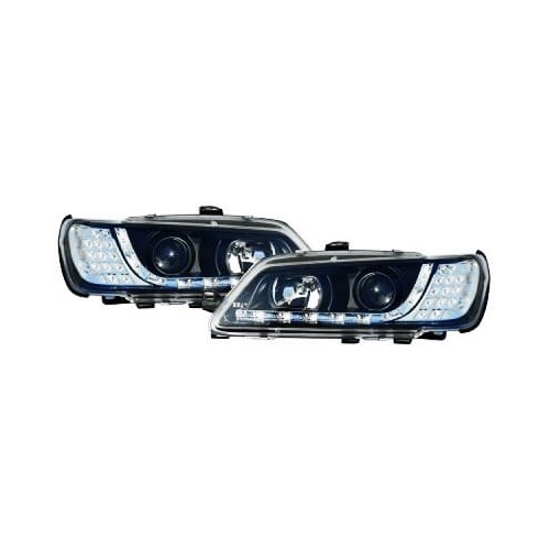 2 Phares devil eyes LED pour Peugeot 306 - 93-97 - Noir
