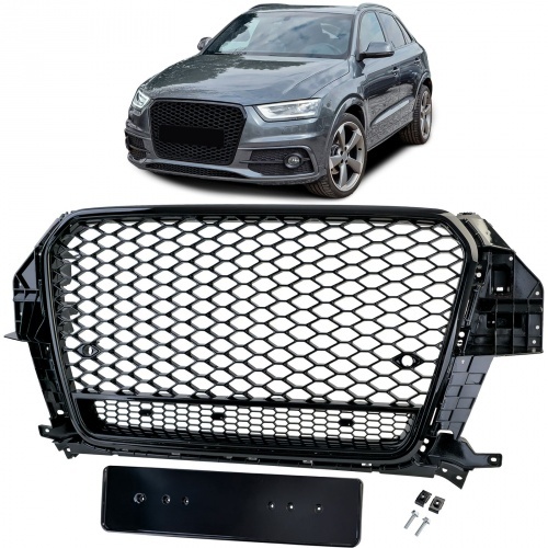Grille calandre Audi Q3 11-14 - look quattro RSQ3 - Noir Laqué - PDC