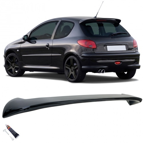 Becquet de toit noir brillant pour Peugeot 206 1999-2009
