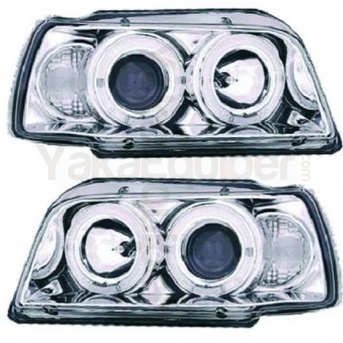 2 Phares avant Renault Clio 1 91-98 Angel Eyes - Chrome