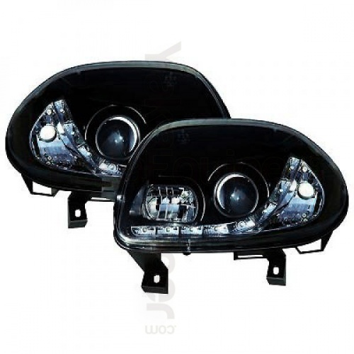 2 Phares avant Renault Clio 2 98-01 Devil Eyes LED - Noir