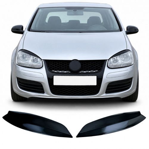 2 Paupieres de phares noir brillant pour VW Golf 5 03-08