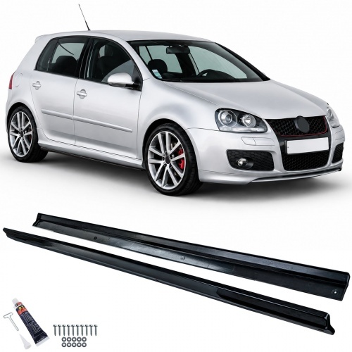 Bas de caisse look Sport noir brillant pour VW Golf 5 03-08