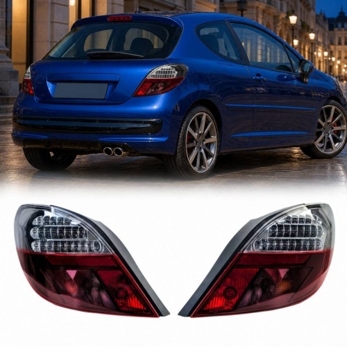 2 Feux arriere Peugeot 207 06-09 - LED - Rouge / Clair