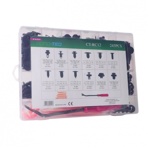 Kit clips de fixation auto Road-Teq 240 pièces avec outils de démontage