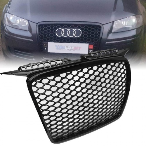 Grille calandre Audi A3 8P 05-08 - Nid d'abeille RS3 - Noir