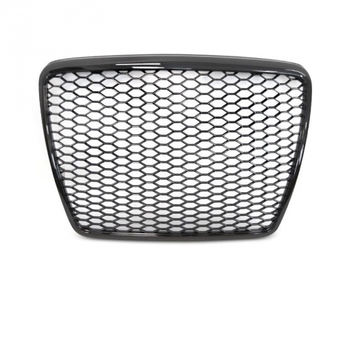 Grille calandre Audi A6 C6 04-11 - look RS6 - Noir Brillant