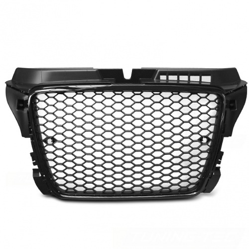 Grille calandre Audi A3 8P 08-12 - Nid d'abeille RS3 - Noir - PDC / sans