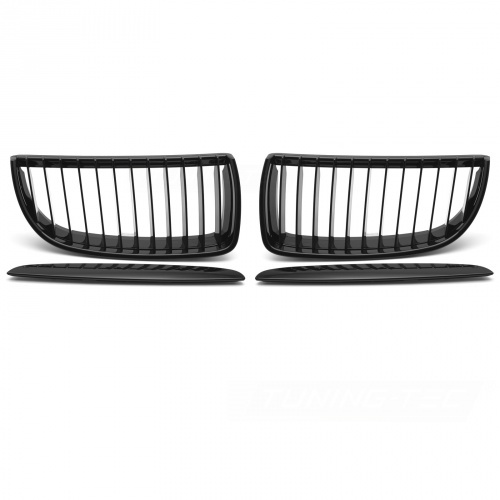 Grilles calandre BMW Serie 3 E90 E91 05-08 - Noir Brillant